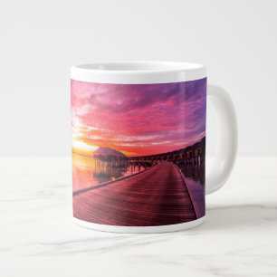 Taza De Café Gigante Puesta de sol en la isla de Maldivas Water Villas