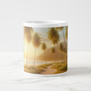 Taza De Café Gigante Puesta de sol en la playa del Caribe/tropical/Hawa