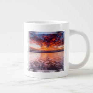 Taza De Café Gigante Puesta de sol sobre las Islas del Canal