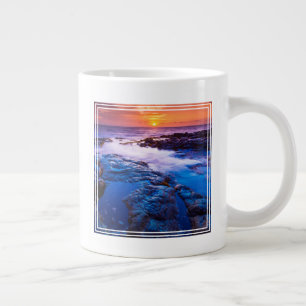 Taza De Café Gigante Puesta de sol y charca de marea en Hawaii