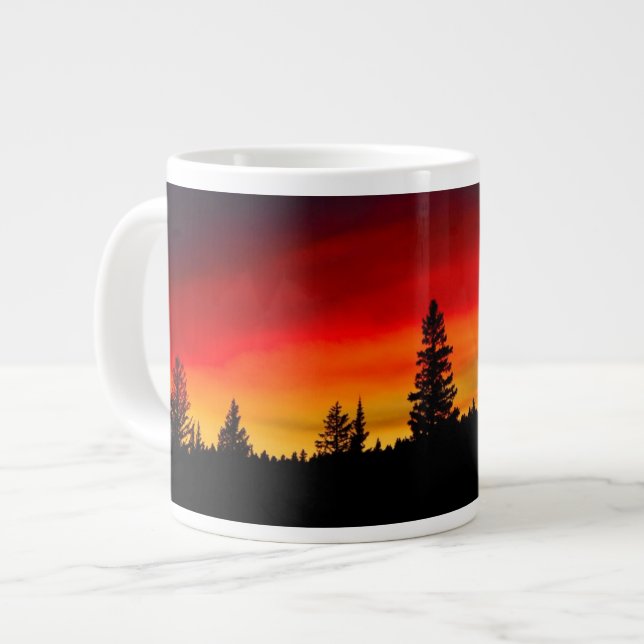 Taza De Café Gigante Puesta del sol de Yellowstone (Izquierda)