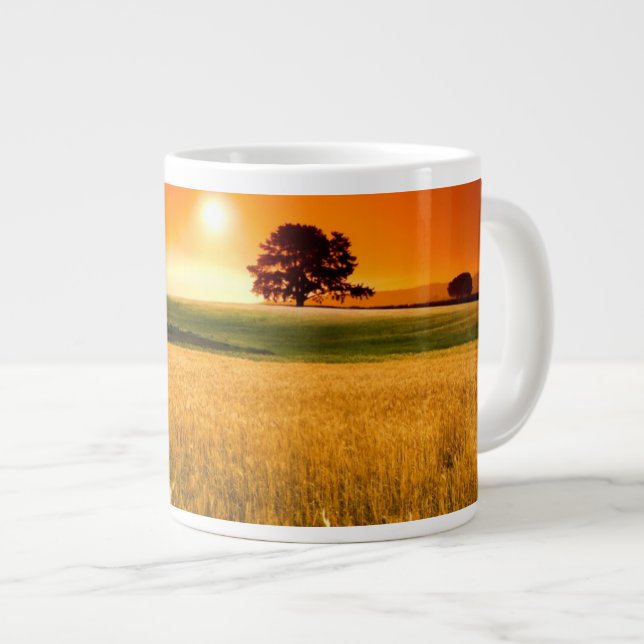 Taza De Café Gigante Puesta del sol roja sangre (Derecha)