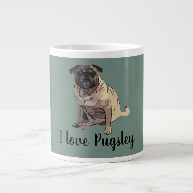 Taza De Café Gigante Pug (Frente)