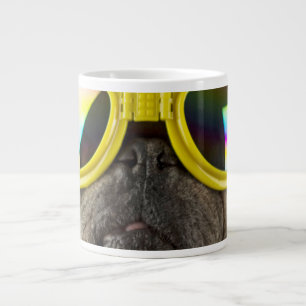 Taza De Café Gigante Pug con gafas