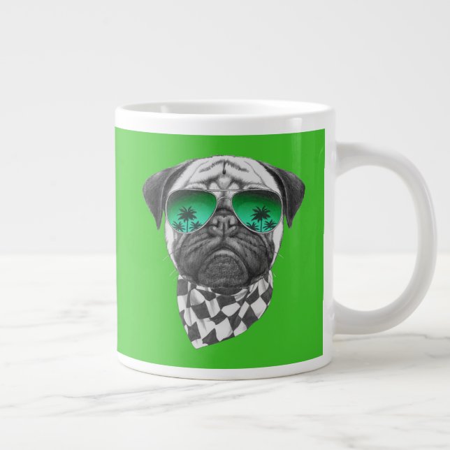 Taza De Café Gigante Pug de Miami (Derecha)