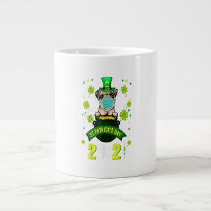 Taza De Café Gigante Pug Leprechaun Dog Lover Mask St Patricks Day