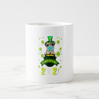 Taza De Café Gigante Pug Leprechaun Dog Lover Mask St Patricks Day