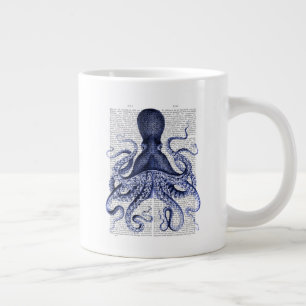 Taza De Café Gigante Pulpo azul