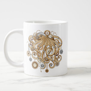 Taza De Café Gigante Pulpo Steampunk Retro Fantasía Mecánica
