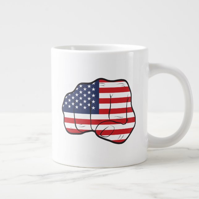 Taza De Café Gigante Puño de bandera estadounidense (Derecha)