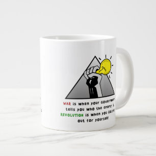 Taza De Café Gigante Puño en alto solidaridad contra la tiranía del gob