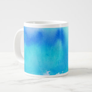 Taza De Café Gigante Punto azul, pintado a mano abstracto de la
