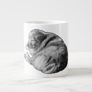 Taza De Café Gigante Punto de perro tranquilo se calienta cada mañana a