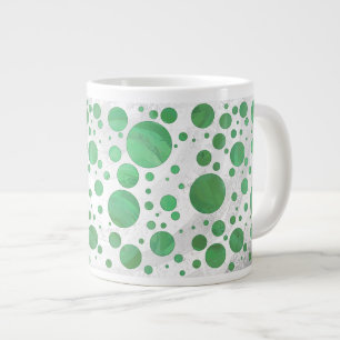 Taza De Café Gigante Punto de polka de cream esmeralda