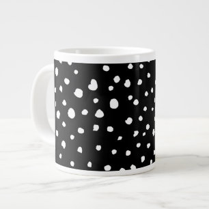 Taza De Café Gigante Puntos dálmatas, puntos dálmatas, blanco y negro