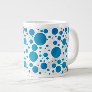 Taza De Café Gigante Puntos de Polka Azul Oceánico