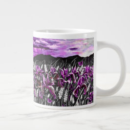 Taza De Café Gigante Purple Iris Fields Mug
