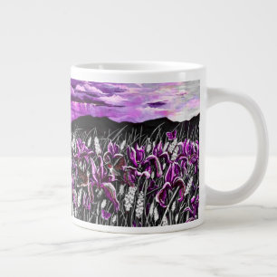 Taza De Café Gigante Purple Iris Fields Mug