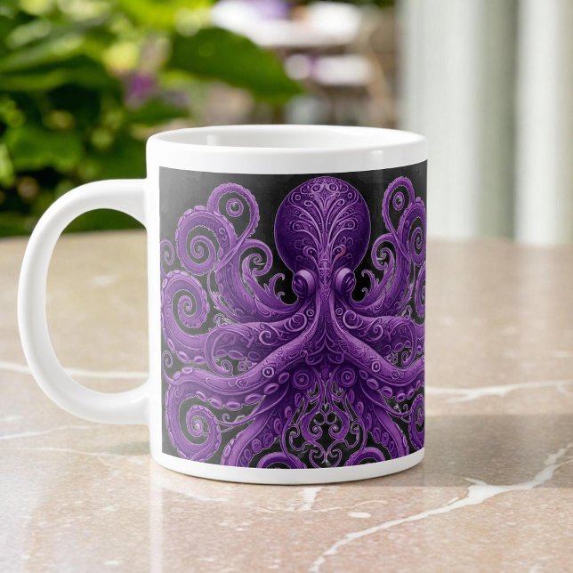 Taza De Café Gigante Purple Octopus Victorian Steampunk Kraken  (Subido por el creador)