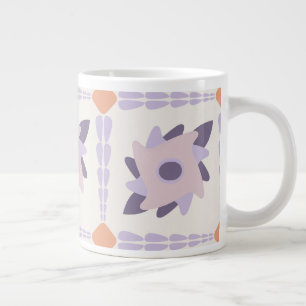Taza De Café Gigante Púrpura pastel de tejas coloridas