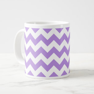 Taza De Café Gigante Púrpura Zigzag, Púrpura Chevron, Patrón Geométrico