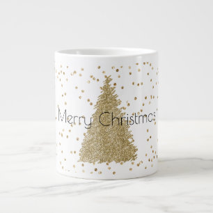 Taza De Café Gigante Purpurina de oro blanco esparce árbol de Navidad