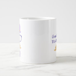 Taza De Café Gigante Purpurina morado lindo Mustache Abuelo Tea Fiesta