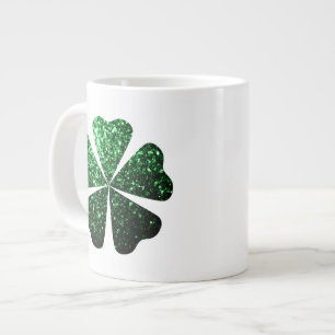 Taza De Café Gigante Purpurina verde oscuro chispea Ropas de Shamrock