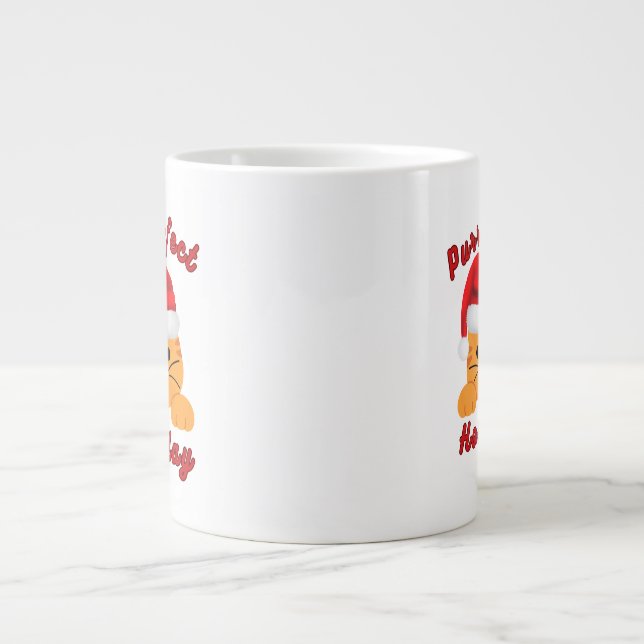 Taza De Café Gigante Purr‑fect Holiday Christmas Cat Lover Mug  (Frente)