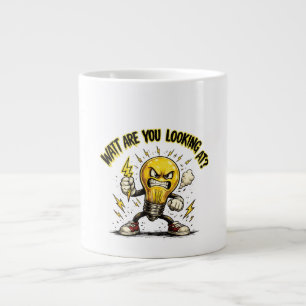 Taza De Café Gigante ¿Qué estás mirando? Bombilla enojada divertida