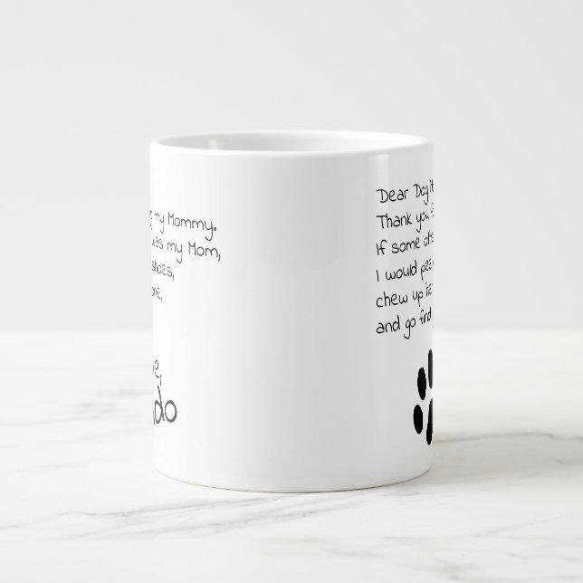 Taza De Café Gigante Querida madre de perro papá Mascota personalizado  (Frente)