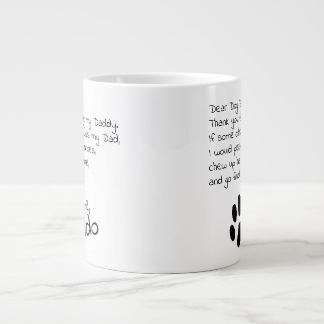 Taza De Café Gigante Querido perro papá Mamá Mascota Personalizado Nomb (Frente)