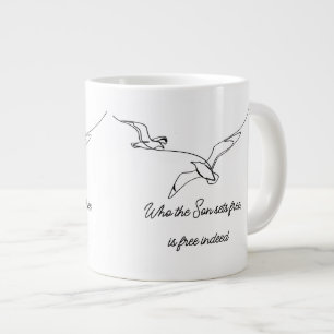 Taza De Café Gigante Quién el Hijo Libra es Libre de Verdad Versículo d