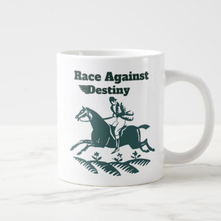 Taza De Café Gigante Race Against Destiny – Vintage Equestrian Graphic