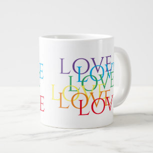 Taza De Café Gigante RAINBOW LOVE Big White Mug