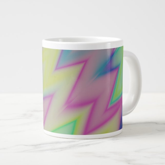 Taza De Café Gigante Rainbow Zigzags (Derecha)