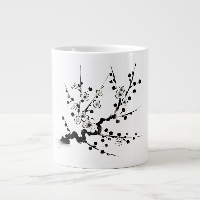 Taza De Café Gigante Rama de flores de cerezo (Frente)