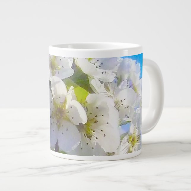 Taza De Café Gigante Rama floreciente de una pera (Derecha)