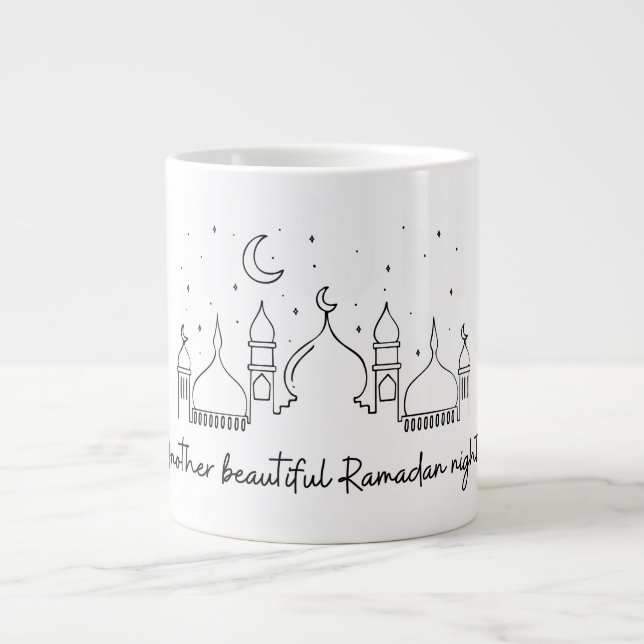 TAZA DE CAFÉ GIGANTE RAMADAN RAMADAN KAREEM RAMADAN MUBARAK PATCH LABE (Frente)