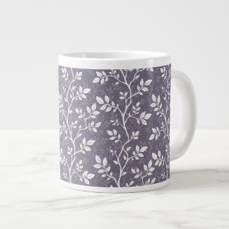 Taza De Café Gigante Ramas entrelazadas blancas y delicadas sobre lavan