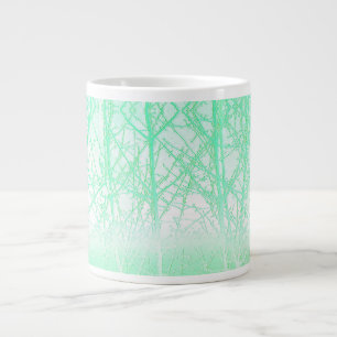 Taza De Café Gigante Ramas Verdes Menta Niebla Helada