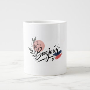 Taza De Café Gigante Ramo de flores de acuarela elegante Floral vintage