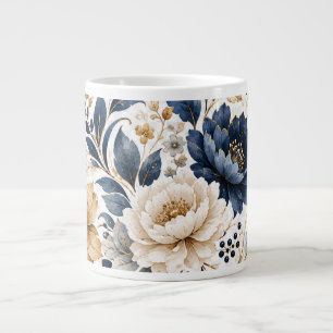 Taza De Café Gigante Ramo de flores de acuarela elegante floral vintage