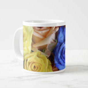 Taza De Café Gigante Ramos de rosas frescas surtidas
