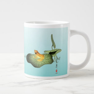 Taza De Café Gigante Rana amarilla en Lotus Leaf