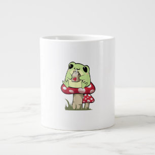 Taza De Café Gigante Rana de hongo Goblincore Micología Estilo Creativo