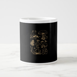 Taza De Café Gigante Ranas y hongos boceto vintage – Estética Gob