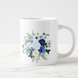 Taza De Café Gigante Ranunculus Anemone Hydrangea Rosa Fondo blanco