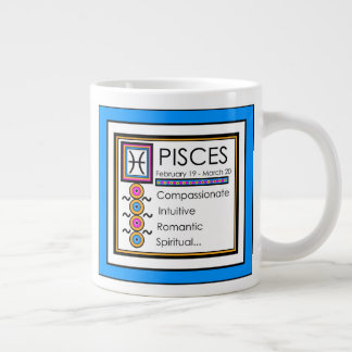 Taza De Café Gigante Rasgos de personalidad de Pisces 20oz. Jumbo Mug