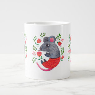 Taza De Café Gigante Ratón dibujado a lápiz